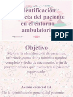 Diapositivas. Identificación Correcta Del Paciente en El Entorno Ambulatorio