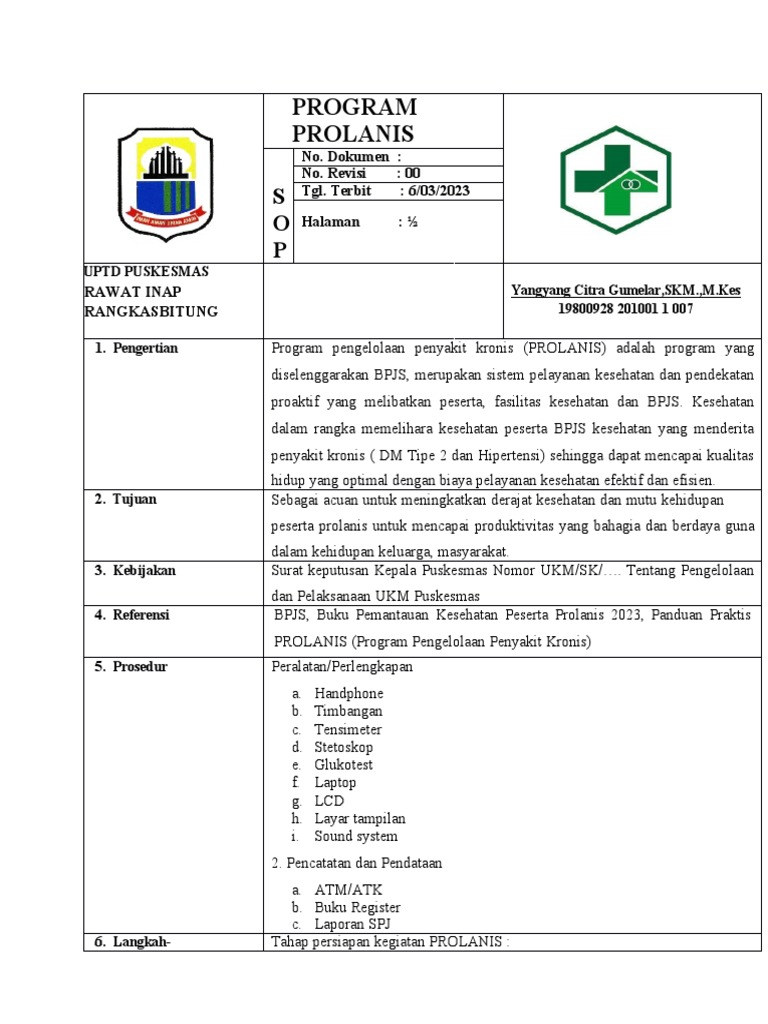 Panduan Program PROLANIS BPJS Kesehatan | PDF
