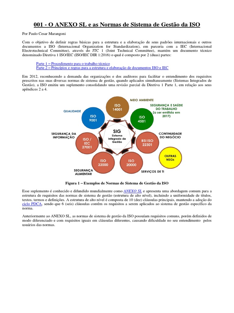 Estrutura do Anexo SL na ISO 9001:2015 | PDF | Gestão de qualidade ...