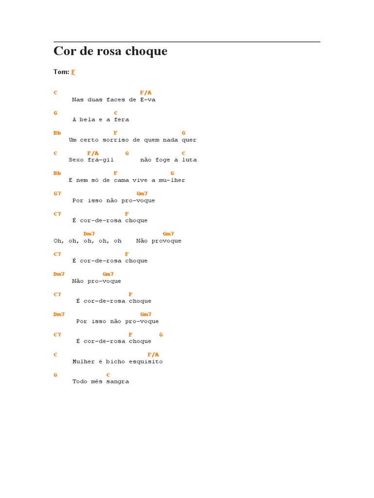 Cor de Rosa Choque: Não Provoque | PDF, image size:768x1024