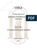 Transcripciones Derecho Internacional Privado - Verano (Primer Parcial)