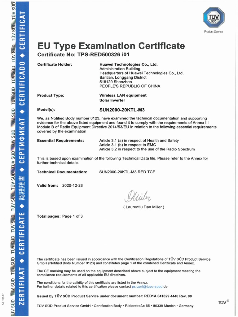 sun2000-20ktl-m3-ce-red-cert-tuv-sud-pdf