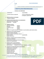 Agua Destilada - MSDS