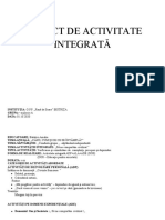 Proiect de Activitate Integrată: INSTITUŢIA: G.P.P. Rază de Soare" BISTRIŢA GRUPA: - Mijlocie A DATA: 01.10.2020