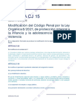 ADENDA SUSTITUCIÓN CJ 15 MODIFICACIÓN DEL CODIGO PENAL POR LA LO 8-2021 Ingreso 2021 DEPOL