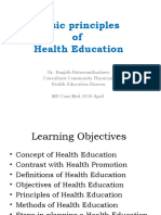 Basic Princples of Health Education