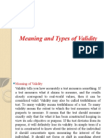 Meaning and Types of Validity