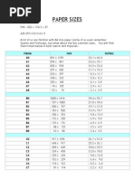 Paper Sizes