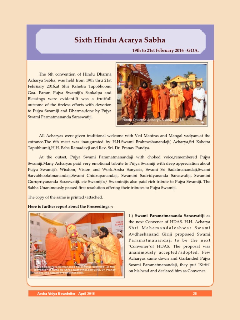 Hindu Acarya Sabha | PDF | Indian Philosophy | Indian Religions