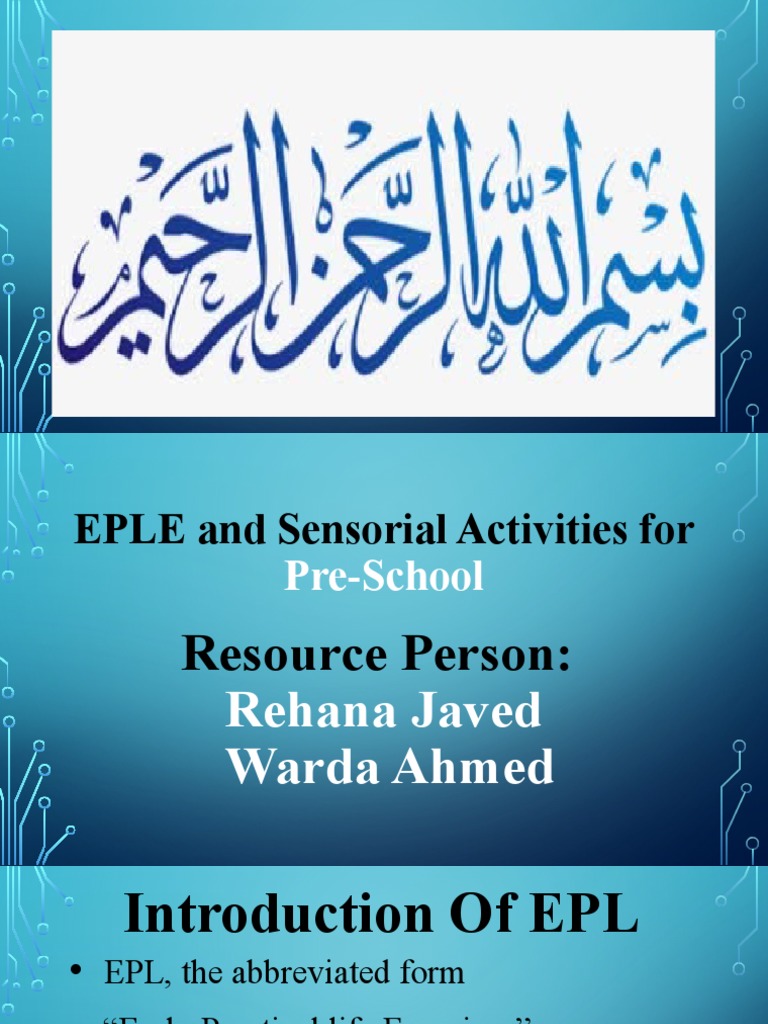 EPL in Montessori: Sensorial Activities | PDF | Self Esteem