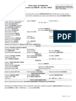 Título Del Automotor (Decreto Ley 6582/58 - Ley Nro. 14467) : Oblea M.E.y F.P.N°31/14 Nro.