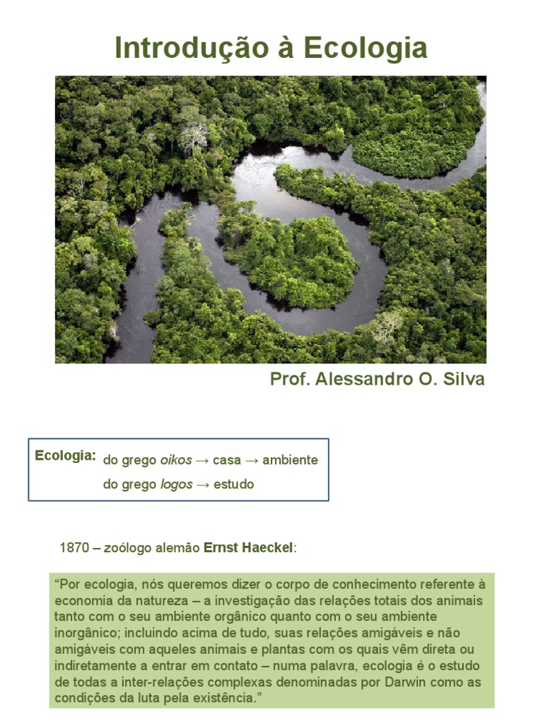 Introdução à Ecologia e Habitat | PDF | Ecologia | Ambiente natural