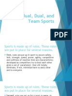 Individual Dual and Team Sports