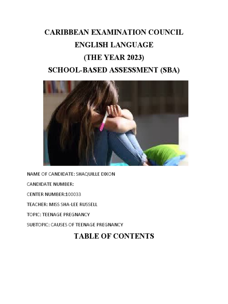 Caribbean Examination Counci1 Pdf Teenage Pregnancy Adolescence