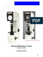 Rockwell Hardness Tester Model 3814 Setup Guide