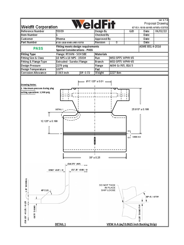 Drawing Tee Split 6715X-1818-MY65-AF65V-53753 Calc and GA | Download ...