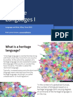 LIU11007 - Language and Mind - Monday Lecture - Week 9 - Heritage Languages I 
