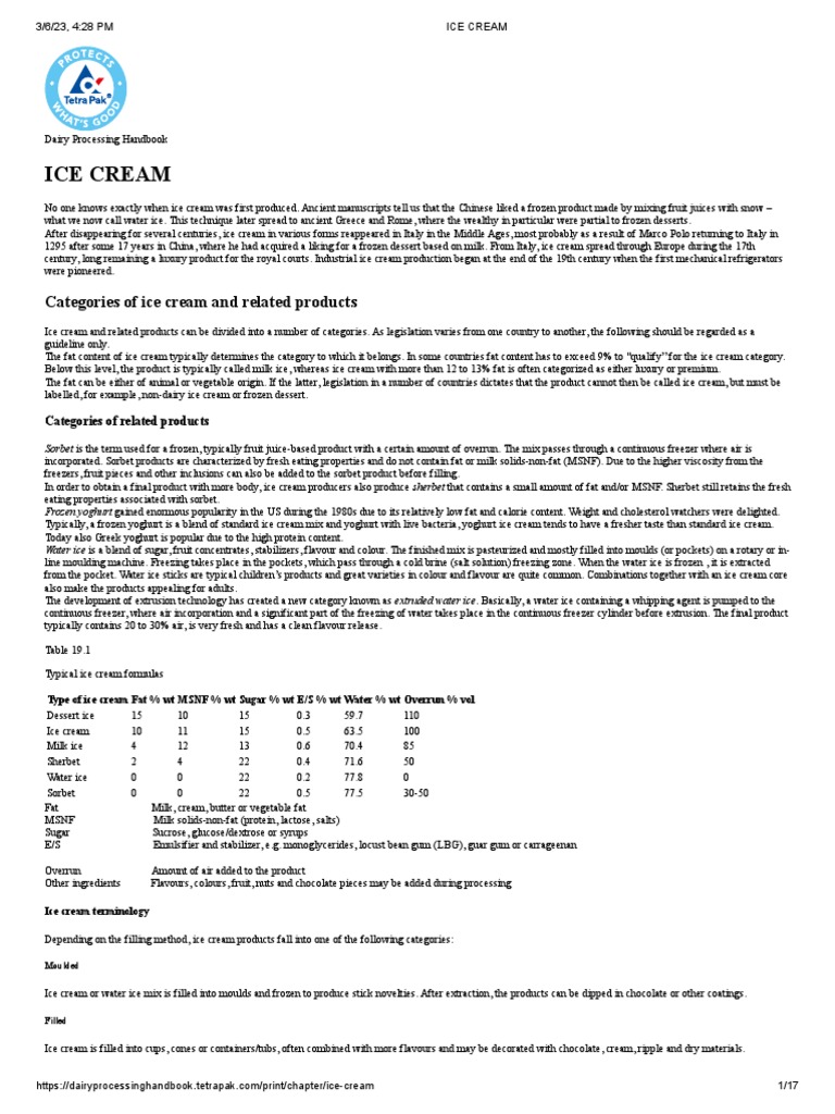 ICE CREAM Dairy Processing Handbook PDF Ice Cream Sugar Substitute