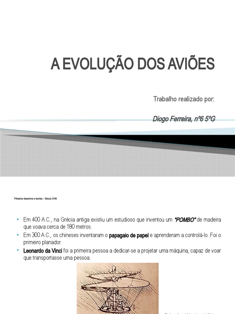 Evolução dos Aviões: Da Antiguidade ao A380 | PDF | Avião | Balão  (Aeronáutica), image size:768x1024