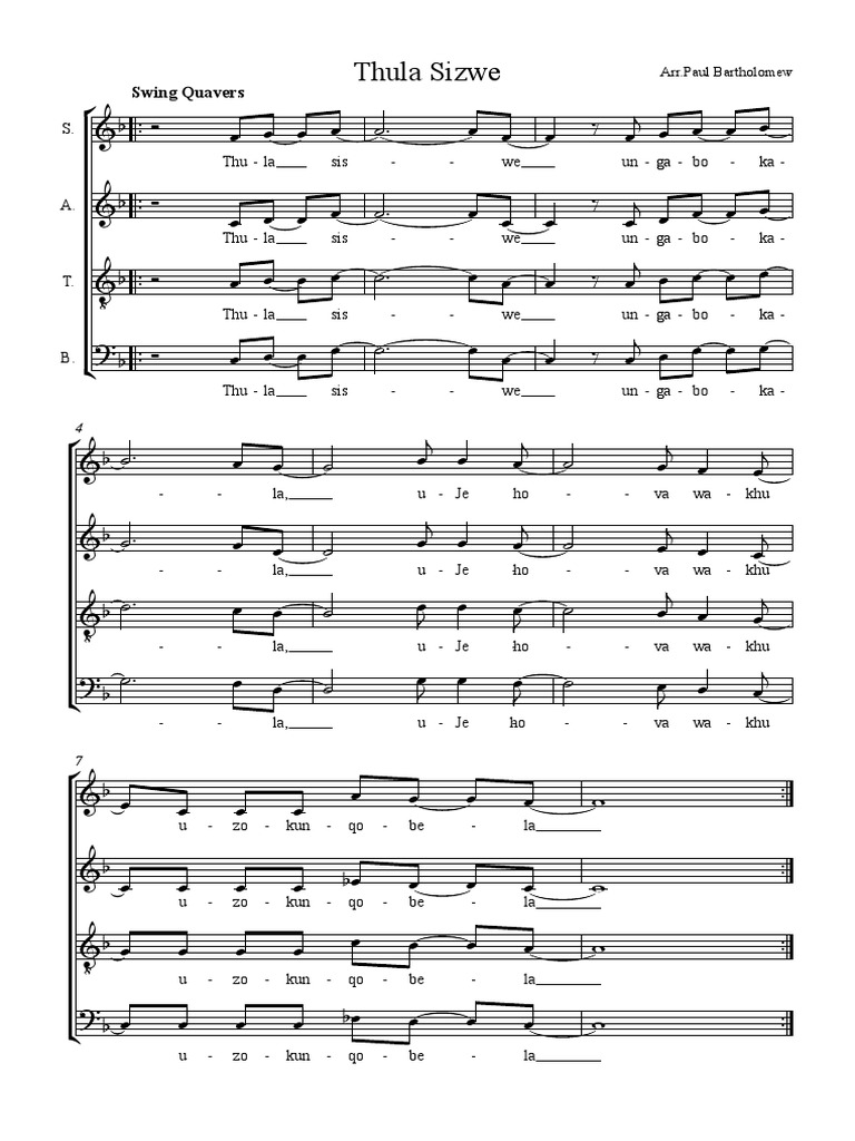Thula Sizwe Swing Quavers PDF