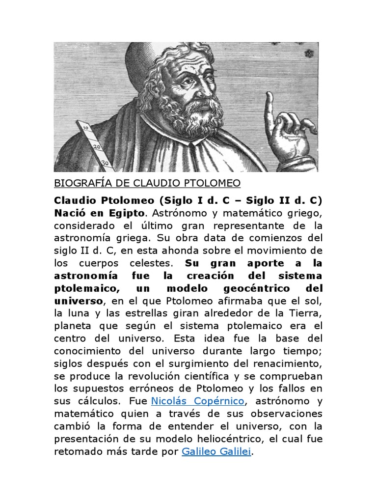 Biografía de Claudio Ptolomeo PDF