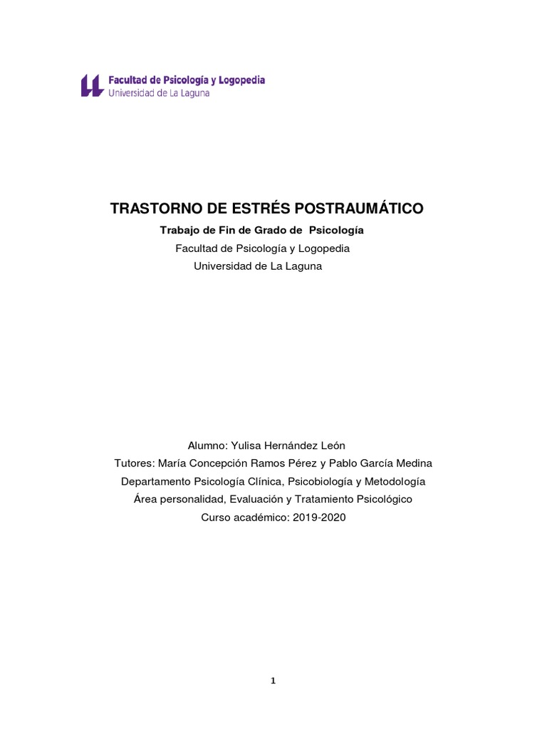 Trastorno de Estres Postraumatico | PDF