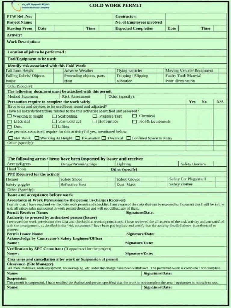Permit To Work | PDF