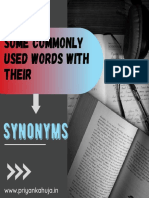Some Commonly Used Words With Their Synonyms