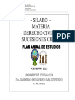Silabo Derecho Civil IV - Sucesiones Docente Dr. Ramiro Moreno 2023
