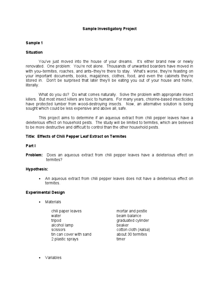 Sample Investigatory Project | PDF