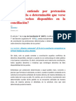 Qué Se Entiende Por Pretensión Determinada o Determinable Que Verse Sobre Derechos Disponibles en La Conciliación