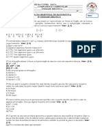 Avaliação Bimestral de Matemática 9 Ano Euclides IIUnidade