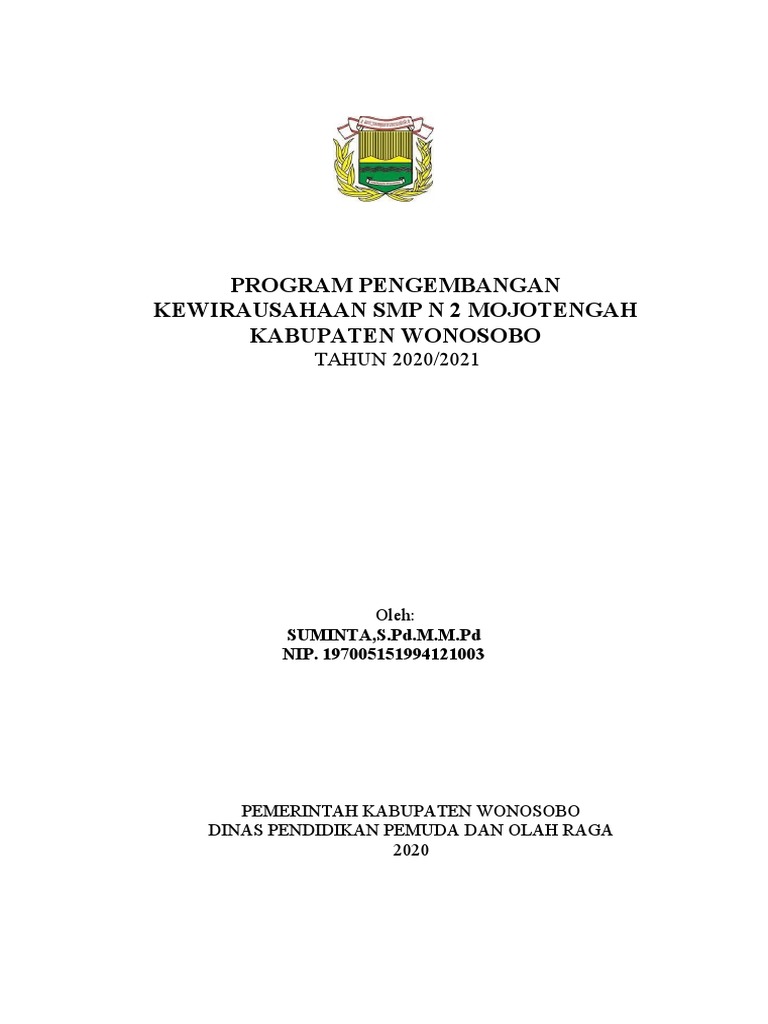 COVER Program Pengembangan Kewirausahaan | PDF