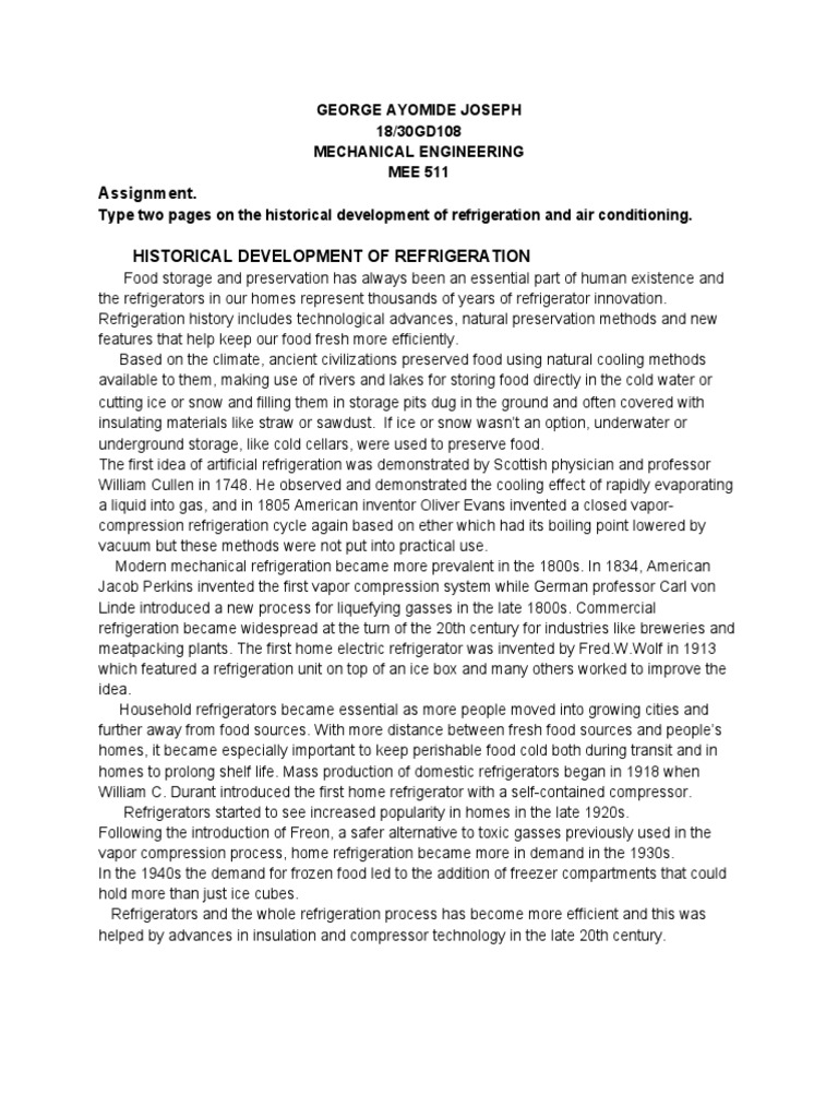 A Comprehensive History of Refrigeration and Air Conditioning From