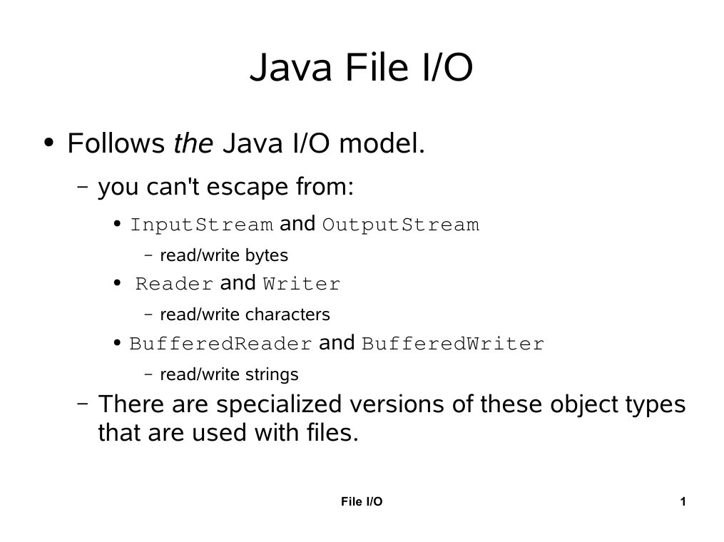 Follows The Java I/O Model | PDF | Computer File | String (Computer ...