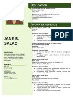 Resume Jane