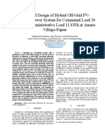 Study and Design of Hybrid Off-Grid Pv-Generator Power System For Communal Load 20 KWH and Administrative Load 11 KWH at Amaru Village-Papua