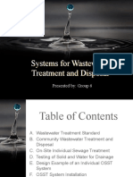 Systems for Wastewater Treatment and Disposal: Standards, Community Systems, Onsite Systems