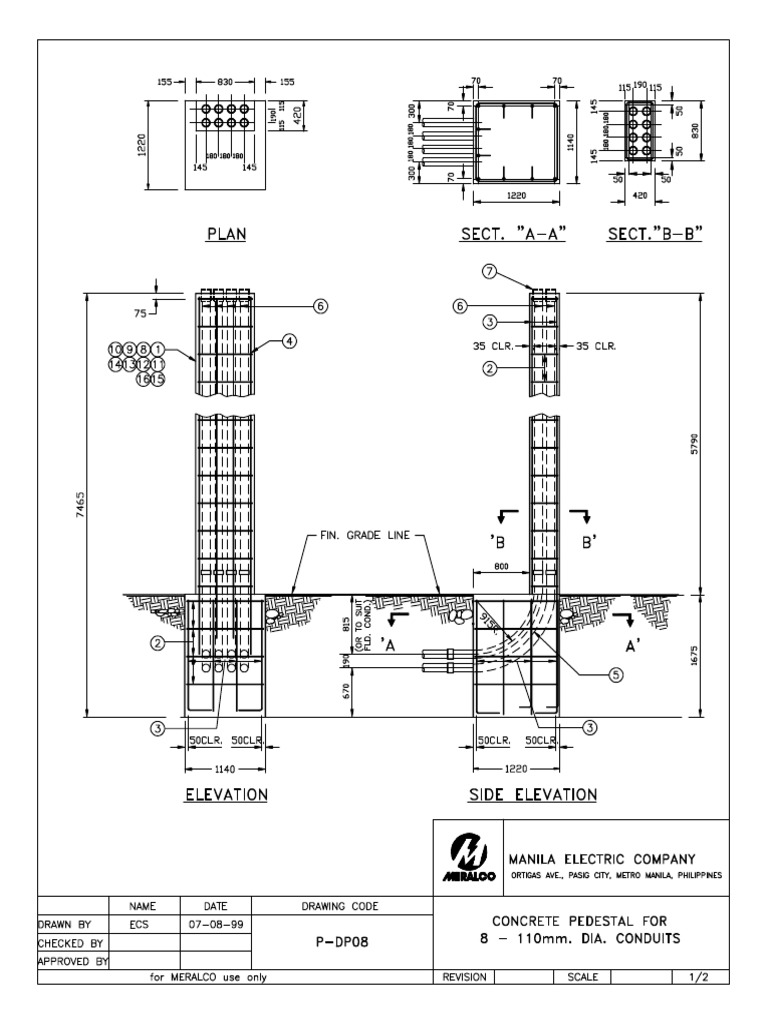 Concrete Pedestal 8 RunsModel PDF