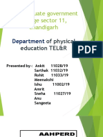 Post Graduate Government College Sector 11, Chandigarh: of Physical Education TEL&R
