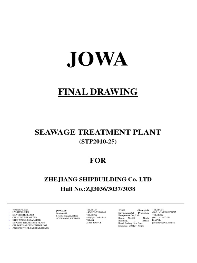 JOWA STP 2010 Sewage Treatment System | PDF | Sewage Treatment ...