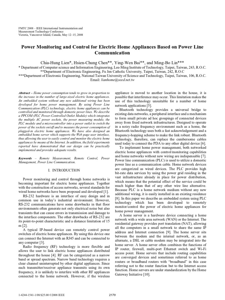 Power Monitoring and Control For Electric Home Appliances Based On ...