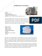 Identificación de Rocas Igneas Geologia