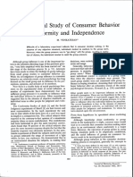 Experimental Study on Consumer Conformity and Independence