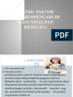 Faktor - Faktor Yg Mempengaruhi Masa Nifas Dan Menyusui