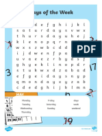 Ni N 145 Days of The Week Word Search Ver 1