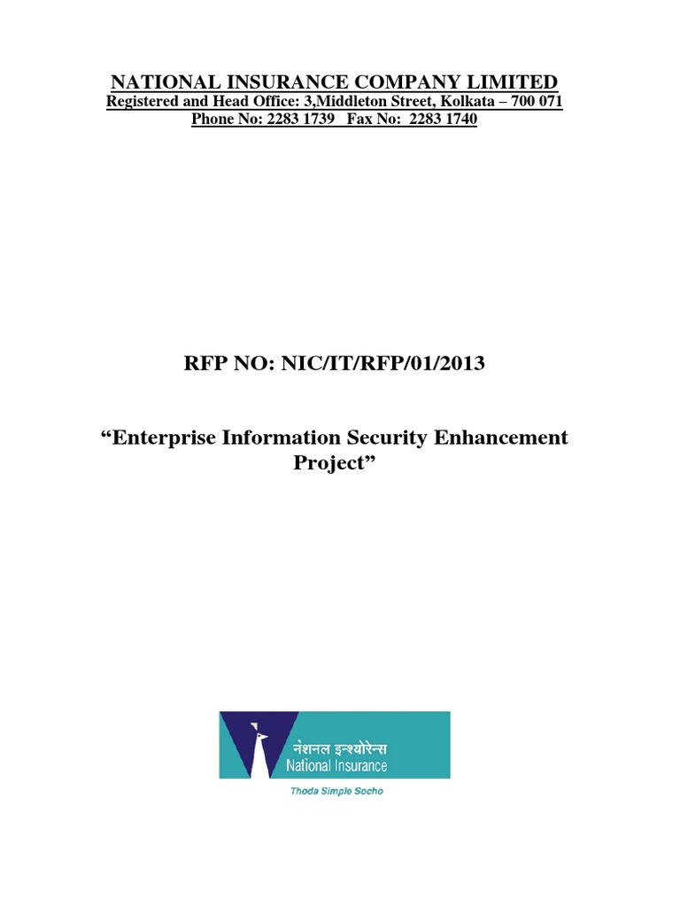 DLP - RFP - National Insurance Company Limited | PDF | Request For ...