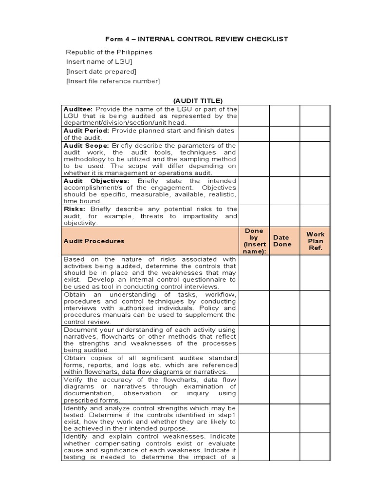 Form 4 | PDF | Internal Audit | Audit
