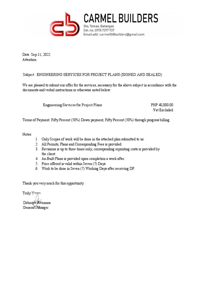 Engineering Services Quotation Details | PDF
