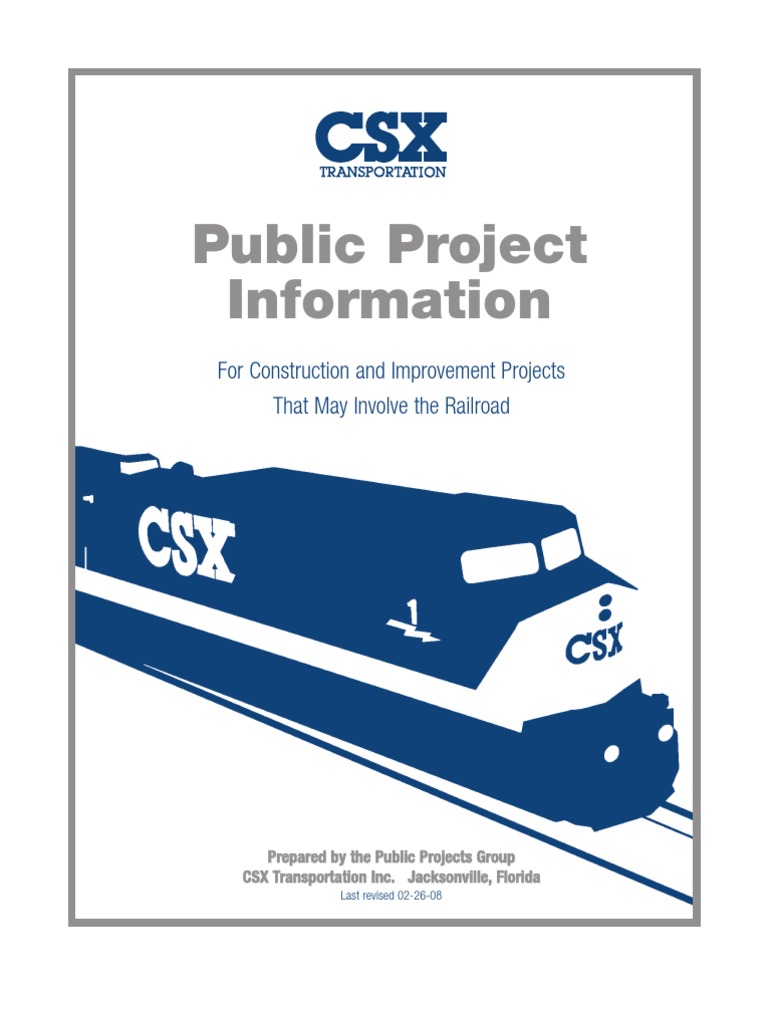CSX Public Projects Manual Overview | PDF | Traffic | Road